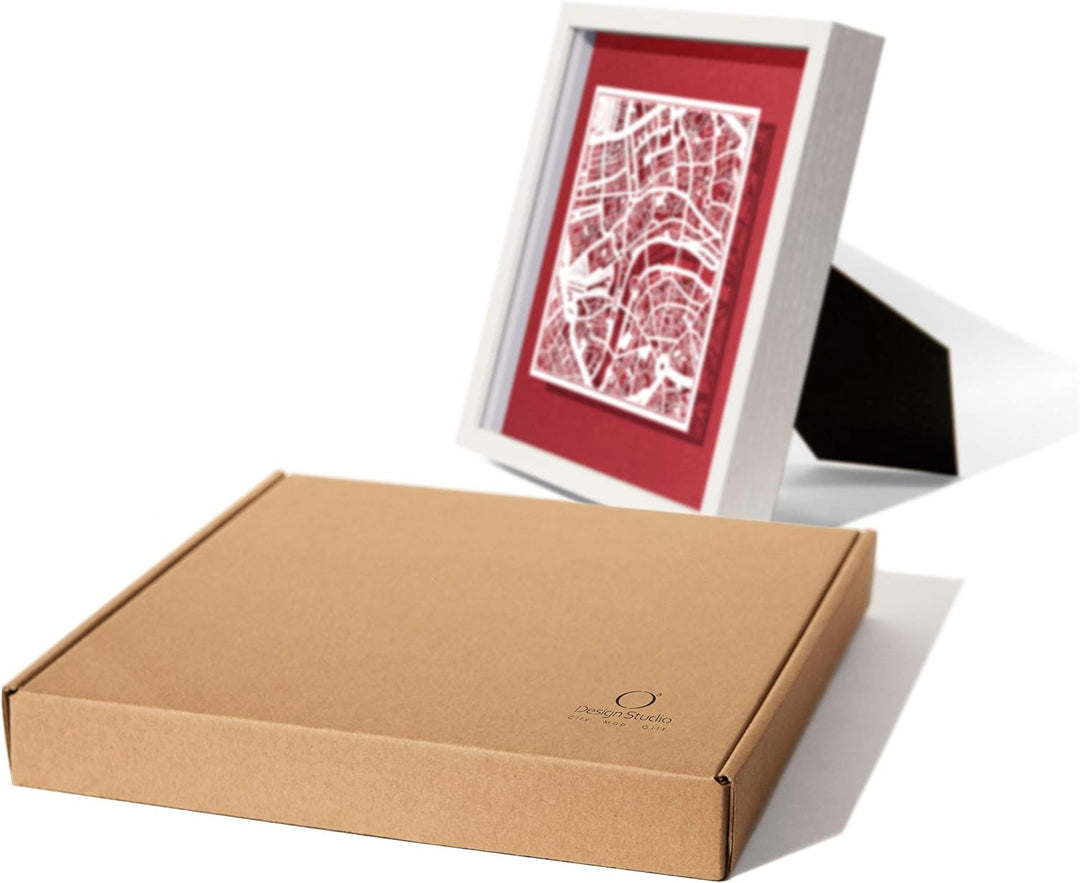 O3 DESIGN STUDIO - Marco de Papel para mapas, 22,8 x 22,8 cm, en Caja de Regalo, Fondo, autocambiant