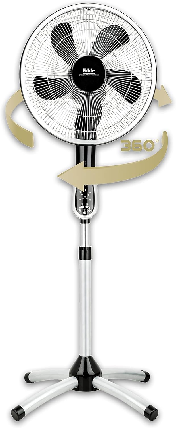 Fakir prestige VC 360° Rotating - Standventilator mit 360° Rotation I Ventilator mit Timer, 3 Geschw