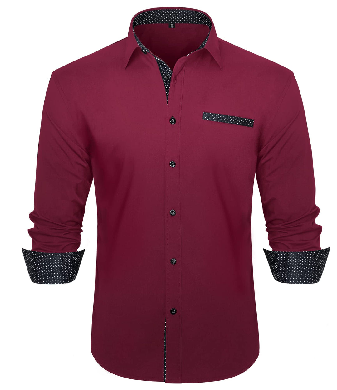 HISDERN Herren Hemd Langarm Regular Fit Oberhemd Für Männer Anzug Business Hochzeit Freizeit Party F