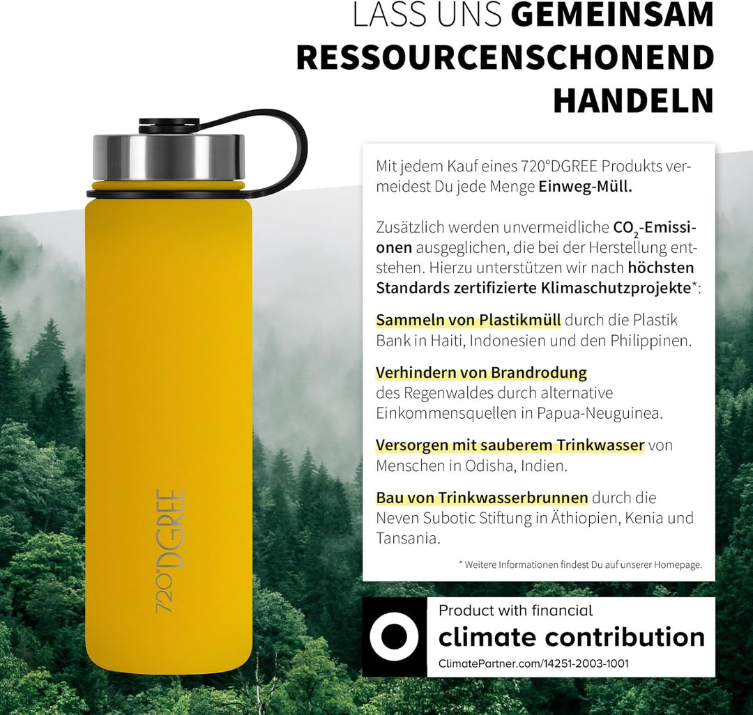 720°DGREE Edelstahl Trinkflasche “noLimit” – 710ml - Auslaufsicher, Kohlensäure geeignet, BPA-Frei -