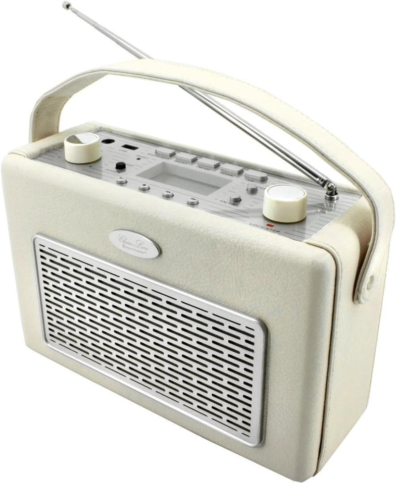 Soundmaster TR50BE PLL-Radio mit USB/Festsenderspeicher/Kopfhöreranschluss/Kunstleder beige