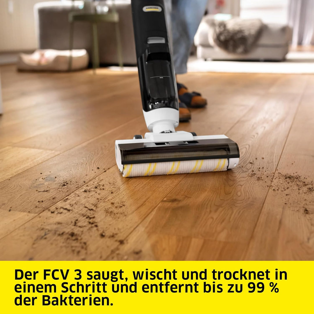 Kärcher Saugwischer FCV 3 Natural N, kabelloser Saugwischer mit 3 Reinigungsmodi, Akkulaufzeit: ca.
