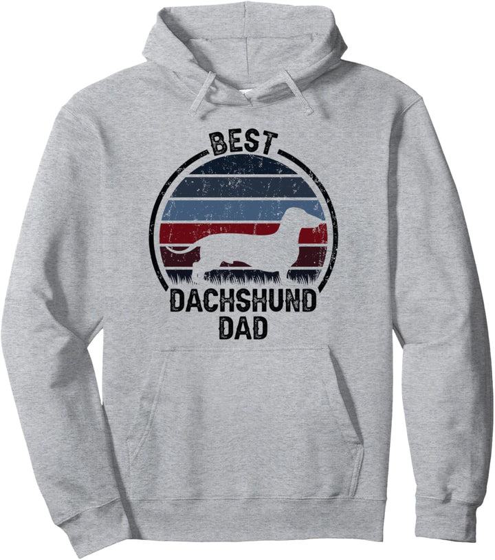 Best Dog Father Dad – Vintage-Dackel Pullover Hoodie