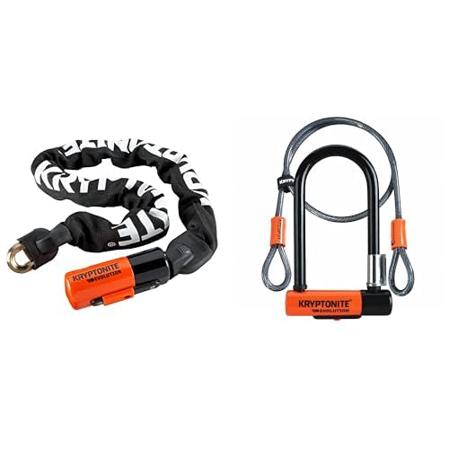 Kryptonite 808 Kabelschloss Evolution series 4 Integrated Chain 1090, Schwarz, 90cm & Evolution Mini