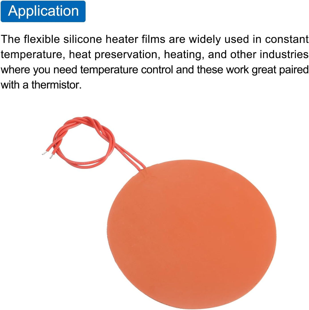sourcing map Silikon-Heizmatte, 12V 30W Heizfolie Flexible Heizplatte 100mm Heizmatte für konstante
