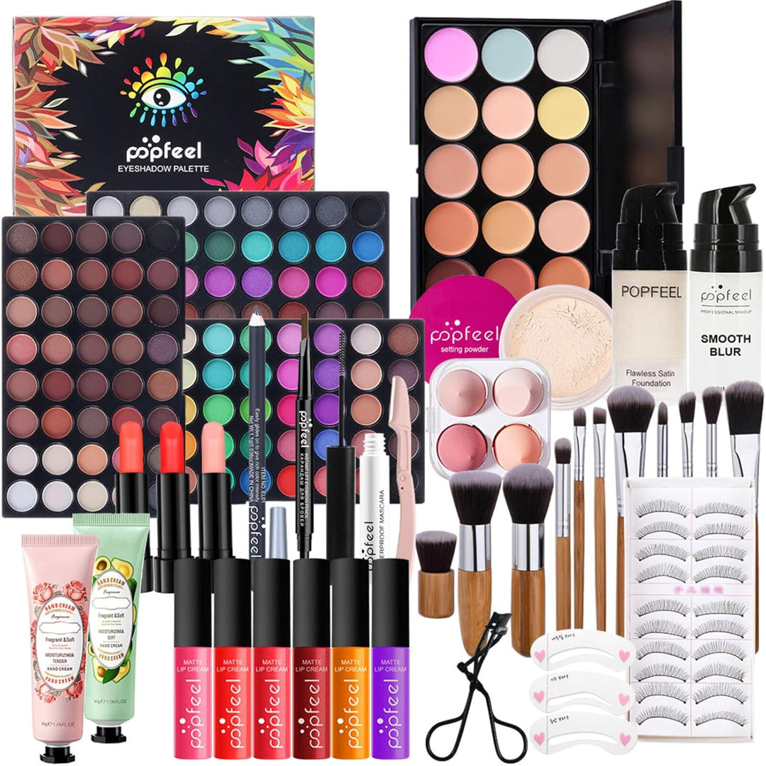 CHSEEO Make up Set Schminkset Cosmetics Schminkkoffer Kosmetik Geschenk Set Lipgloss Lidschatten Con