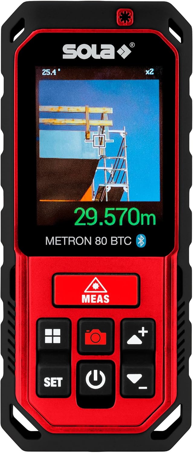 SOLA METRON BT - Laser Entfernungsmesser 30m, 60m, 80m, 120m – Distanzmesser Laser mit Bluetooth Dat