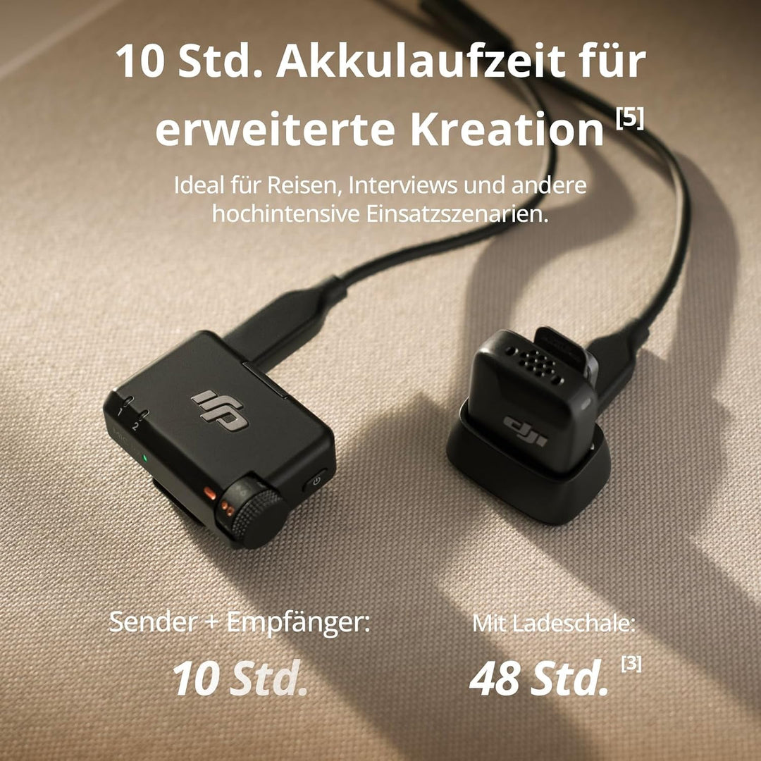 DJI Mic Mini (2 Sender + 1 Empfänger + Lightning-Adapter) für iPhone, Android &amp; Kameras, Ultraleicht
