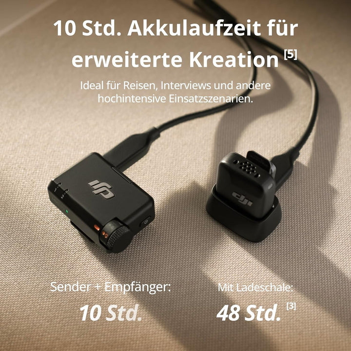 DJI Mic Mini (2 Sender + 1 Empfänger + Lightning-Adapter) für iPhone, Android &amp; Kameras, Ultraleicht