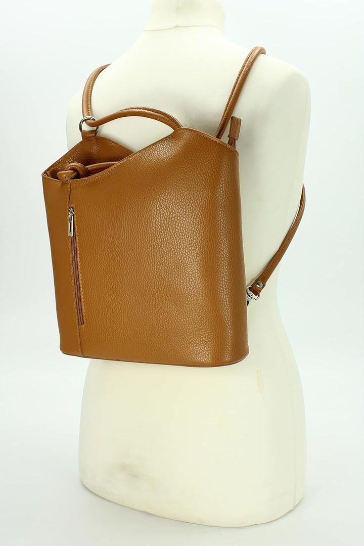 Belli italienische Ledertasche Backpack Classic 2in1 Damen Rucksack Leder Handtasche made in italy S