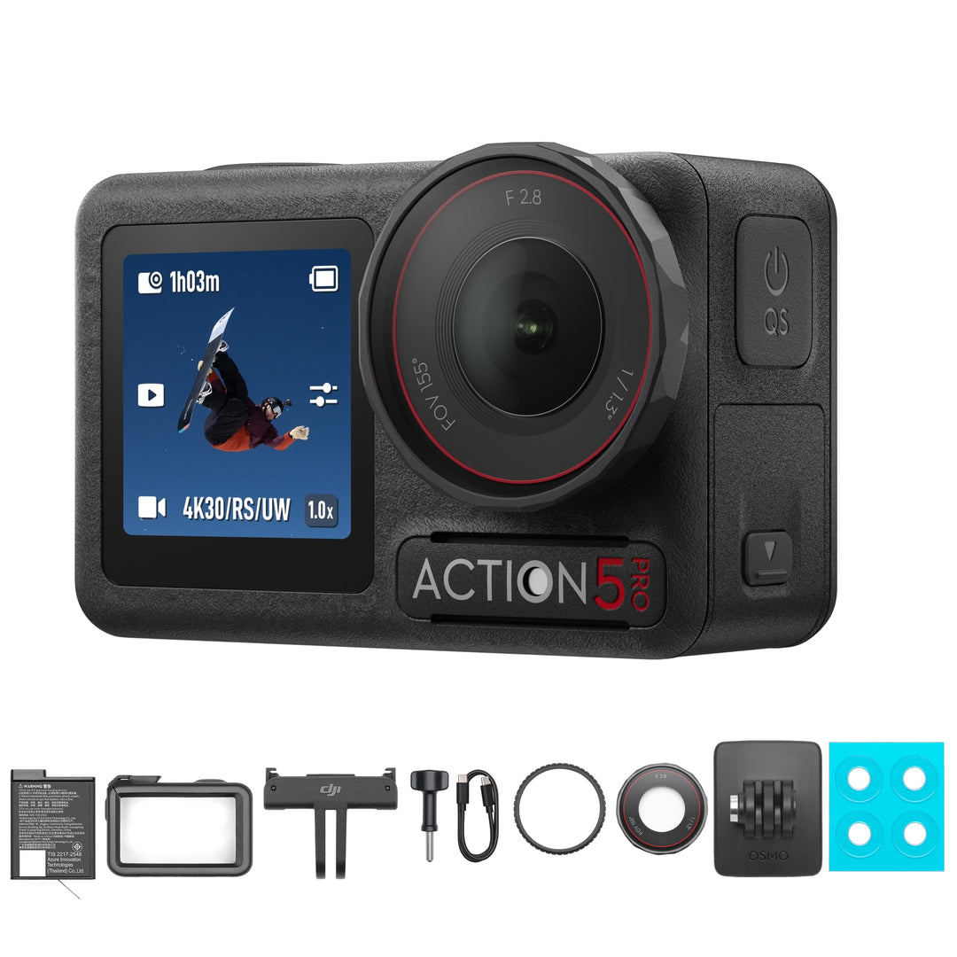 DJI Osmo Action 5 Pro Standard Combo Bundle, wasserdichte Kamera mit 1/1,3“ Sensor, 4K/120fps Video,