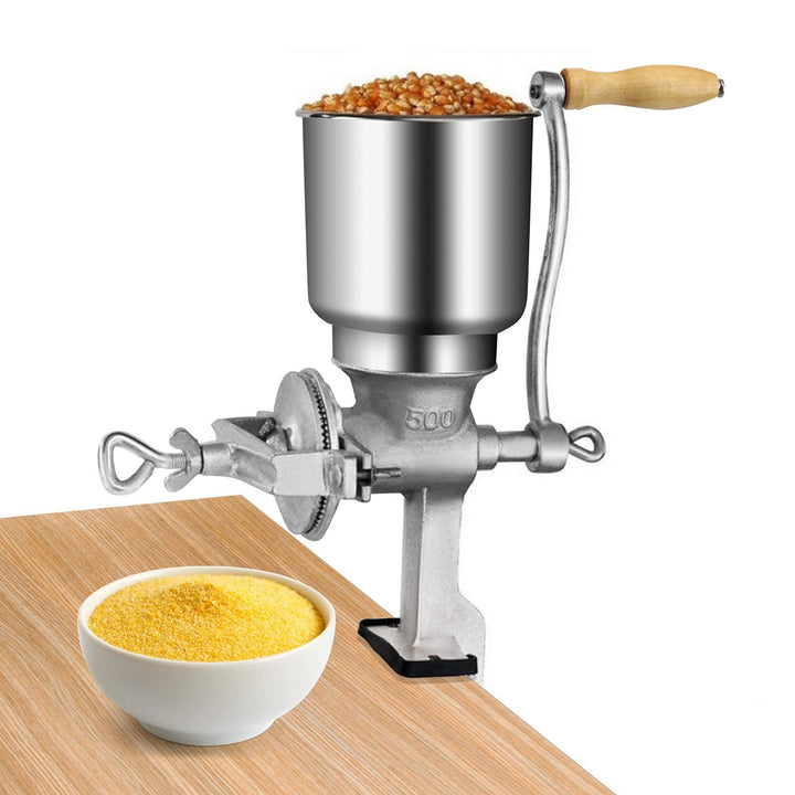 Manuelle Getreidemühle, Verstellbare Klemmmühle aus Edelstahl für Mais, Kaffeebohnen, Weizen, Nuss,