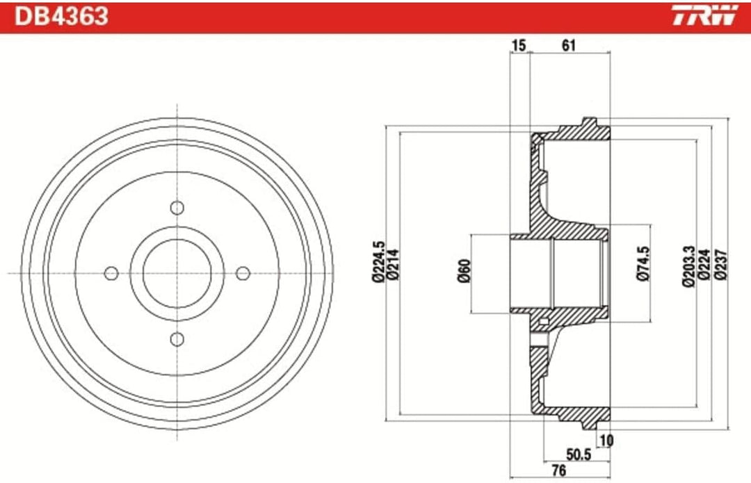 TRW Automotive AfterMarket DB4363 Bremstrommel