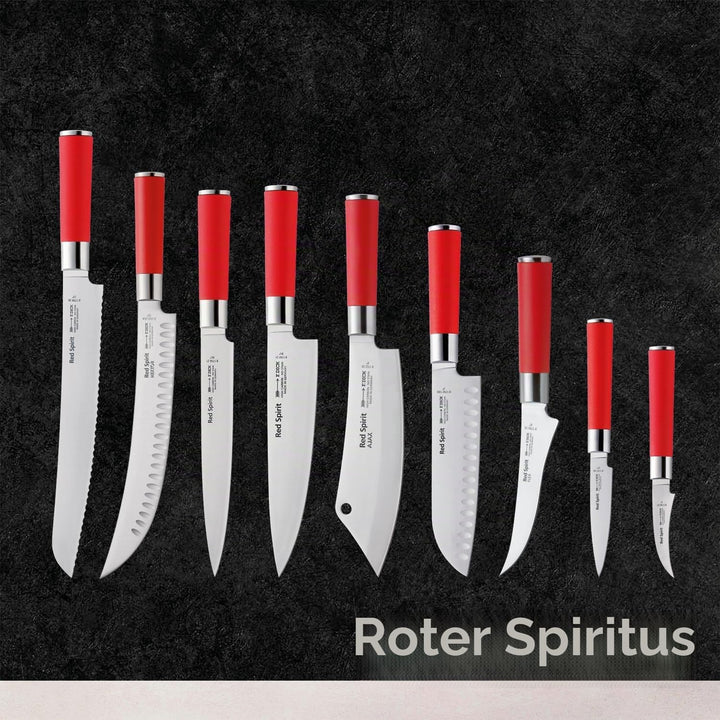 F. DICK Red Spirit Allzweckmesser mit Wellenschliff (13 cm Klingenlänge, arbeitet mühelos durch Scha