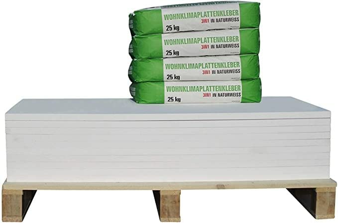 Vorgrundierte Klimaplatte 30mm Calciumsilikat Dämmplatte für innen | gegen Schimmel &amp; Feuchtigkeit |