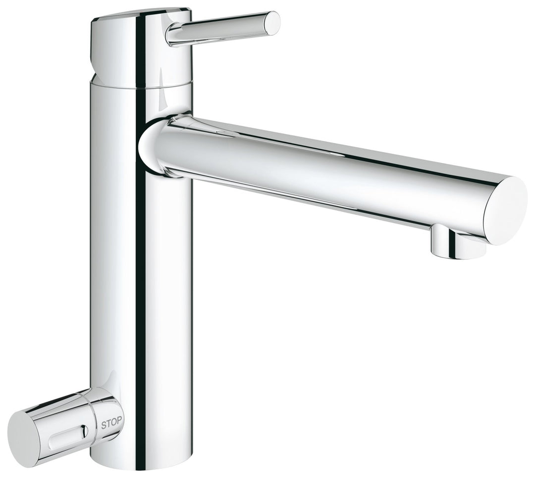GROHE Concetto Küchenarmatur, mittelhoher Auslauf, Schwenkbereich 140°, Geräteabsperrventil 31209001