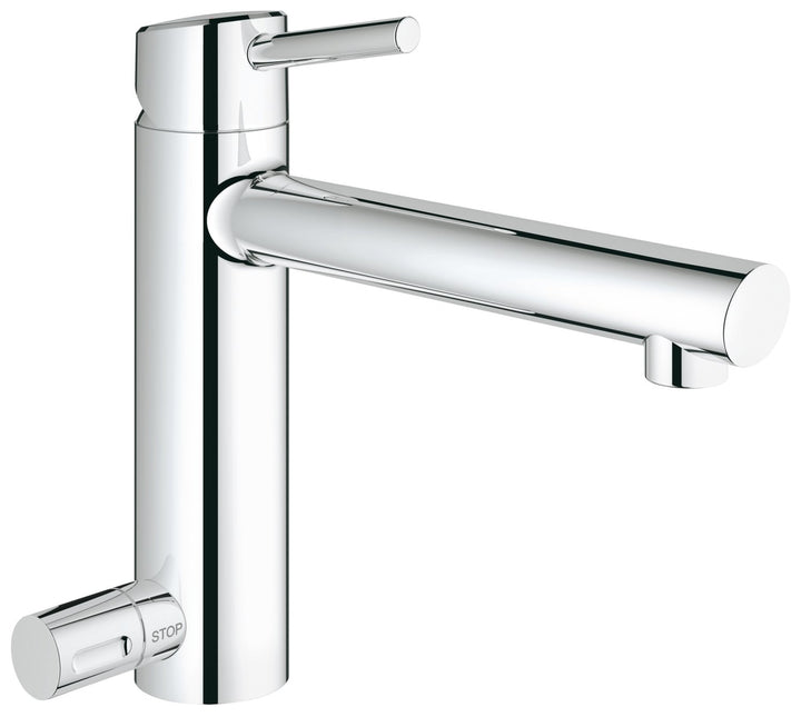 GROHE Concetto Küchenarmatur, mittelhoher Auslauf, Schwenkbereich 140°, Geräteabsperrventil 31209001