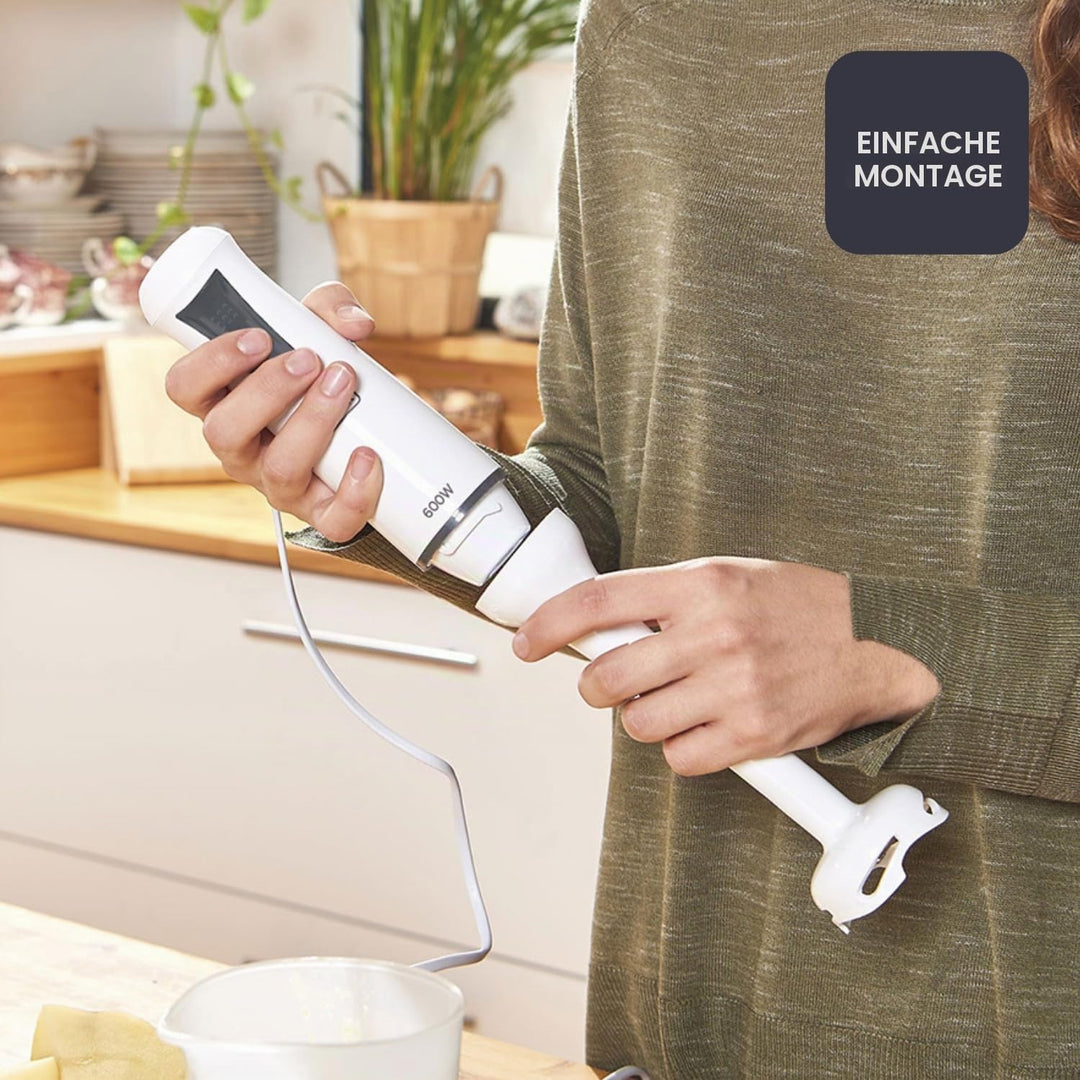 Black+Decker - Stabmixer BXHB500E 600W | Kompaktes und ergonomisches Design | Abnehmbarer Kunststoff