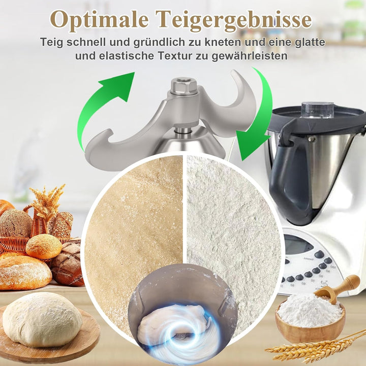 Teigmesser für Vorwerk Thermomix TM31, Mixmesser Ersatzteile für Thermomix TM31, Edelstahl-Teigmisch