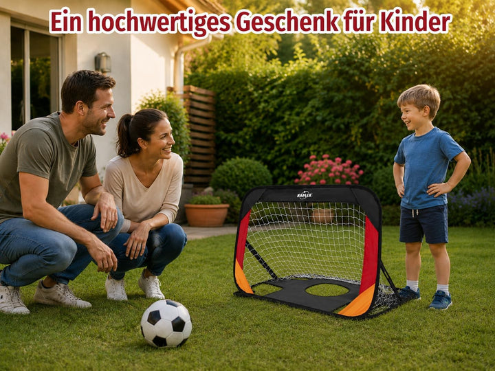 Kapler Pop-Up Fussballtore 2er Set in Deutschen Nationalfarben - Fussballtor für Garten Kinder 2er S