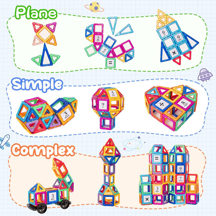 aaczly Magnetische Bausteine 74 Teile Magnet Spielzeug Kinder Montessori Spielzeug Magnetbausteine f
