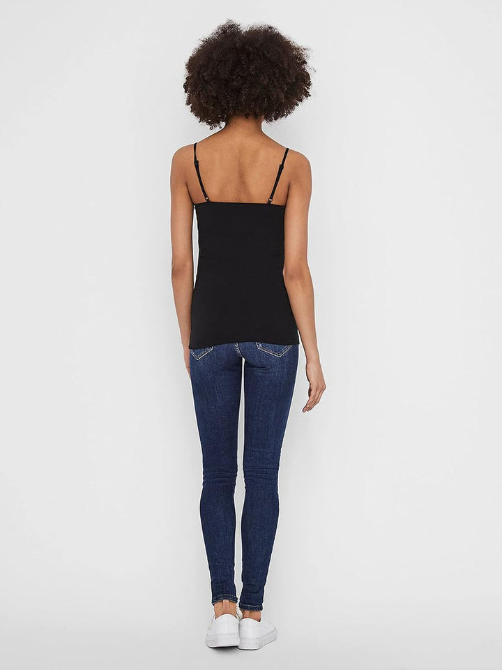 VERO MODA Damen Vmmaxi My Soft V Singlet M Mehrfarbig (1x Bright White/ 3x Black), M Mehrfarbig (1x