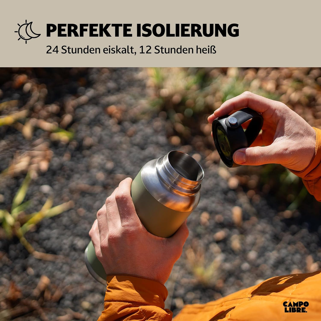 Campo Libre.® Umberto | Premium Edelstahl Thermoskanne 1l | 12h heiss/eiskalt | Thermosflasche | iso