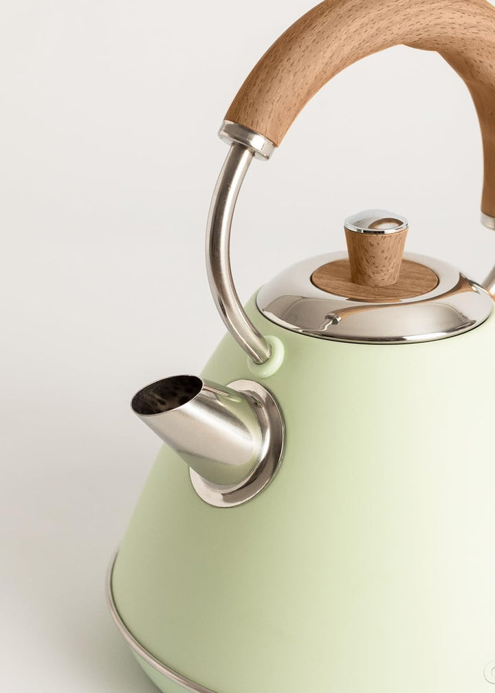 CREATE/KETTLE RETRO M/Elektrischer Wasserkocher Pastellgrün/Schnelles Aufkochen, Fassungsvermögen 1L