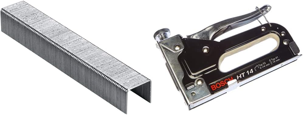 Bosch Tackerklammern (Typ 53 Länge 10 mm) (1000 Stück), 1er Pack & Bosch Professional Handtacker HT
