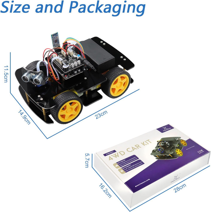 FREENOVE 4WD Car Kit (Compatible with Arduino IDE), Line Tracking, Obstacle Avoidance, Ultrasonic Se