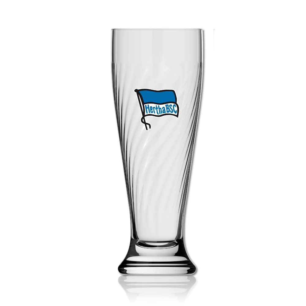 Hertha BSC Berlin Weizenbierglas - Logo blau-weiss - Glas Bierglas Weizenglas - Plus Lesezeichen I l
