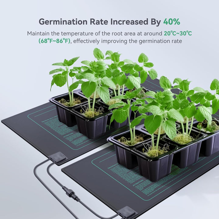 Luxbird Heizmatte Wärmematte für Sämling Germination, 4 Stück Heizmatten, Eins-zu-viele-Steuerung, Z