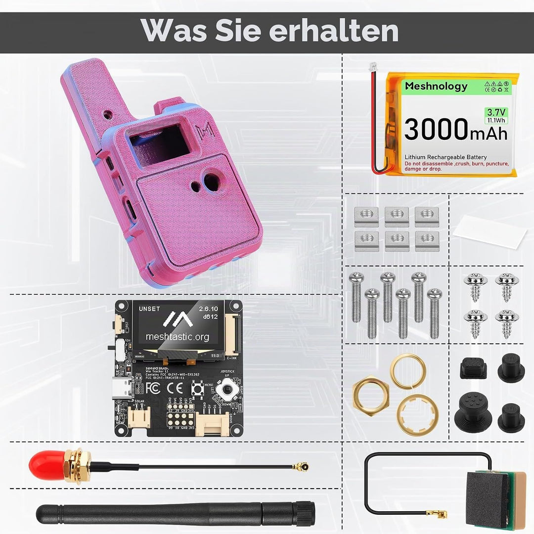 Wio Tracker L1 Board mit 3000mAh Akku und Gehäuse Set – SX1262 nRF52840 Kit für AR duino Meshtastic