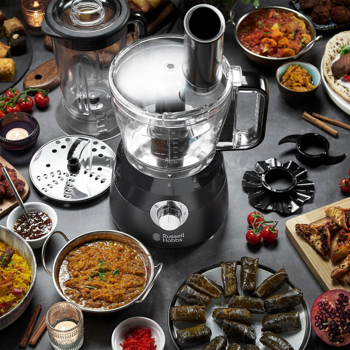 Russell Hobbs Desire Küchenmaschine 1,5 Liter Küchenmaschine mit 5 Schneid-, Hobel- und Teigaufsätze