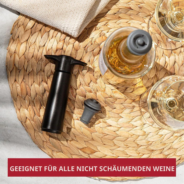 Vacu Vin Wine Saver Vakuumstopfen für Weinflaschen, hält Wein bis zu einer Woche frisch mit luftdich