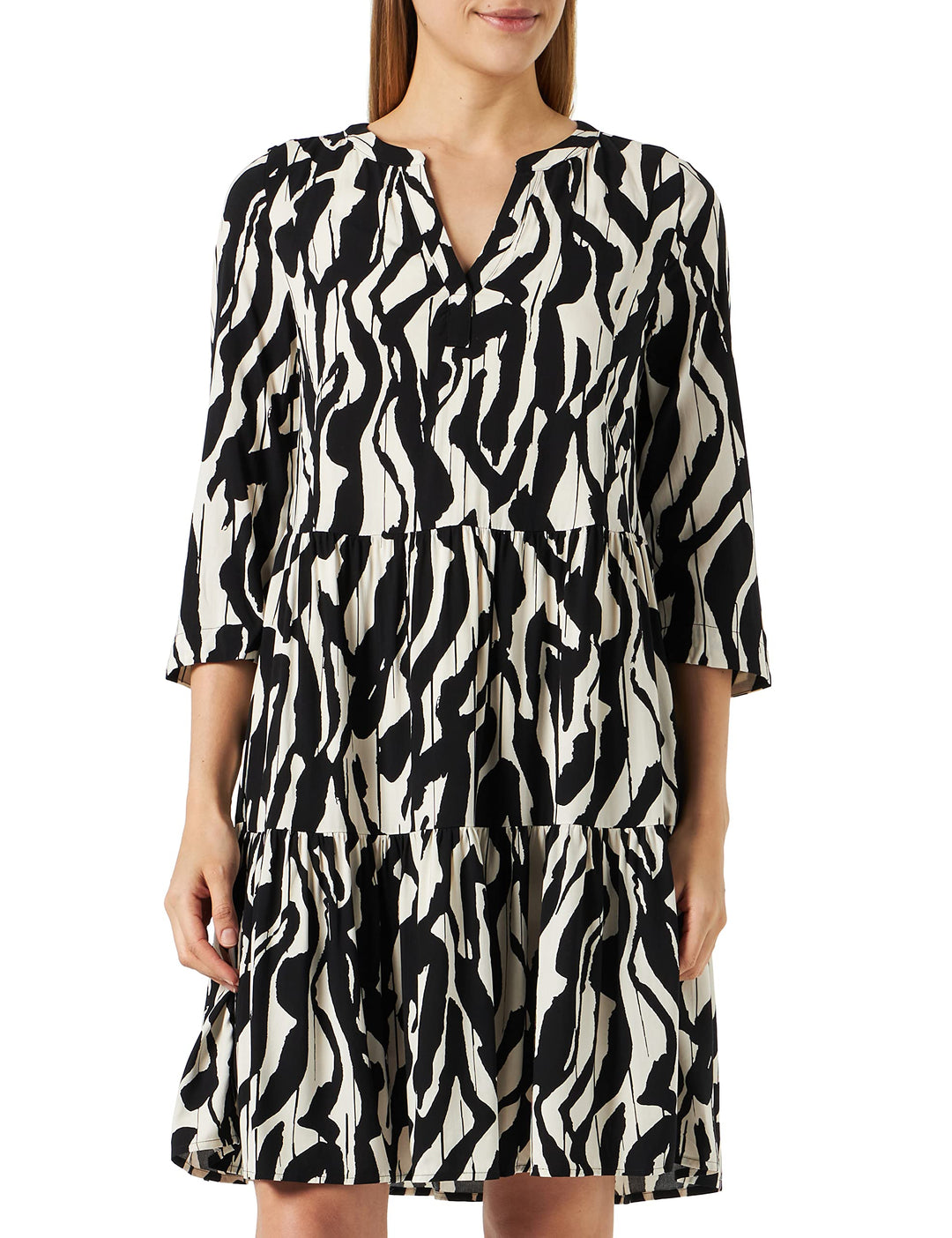 comma Damen Kleid 36 99b5 Schwarz, 36 99b5 Schwarz