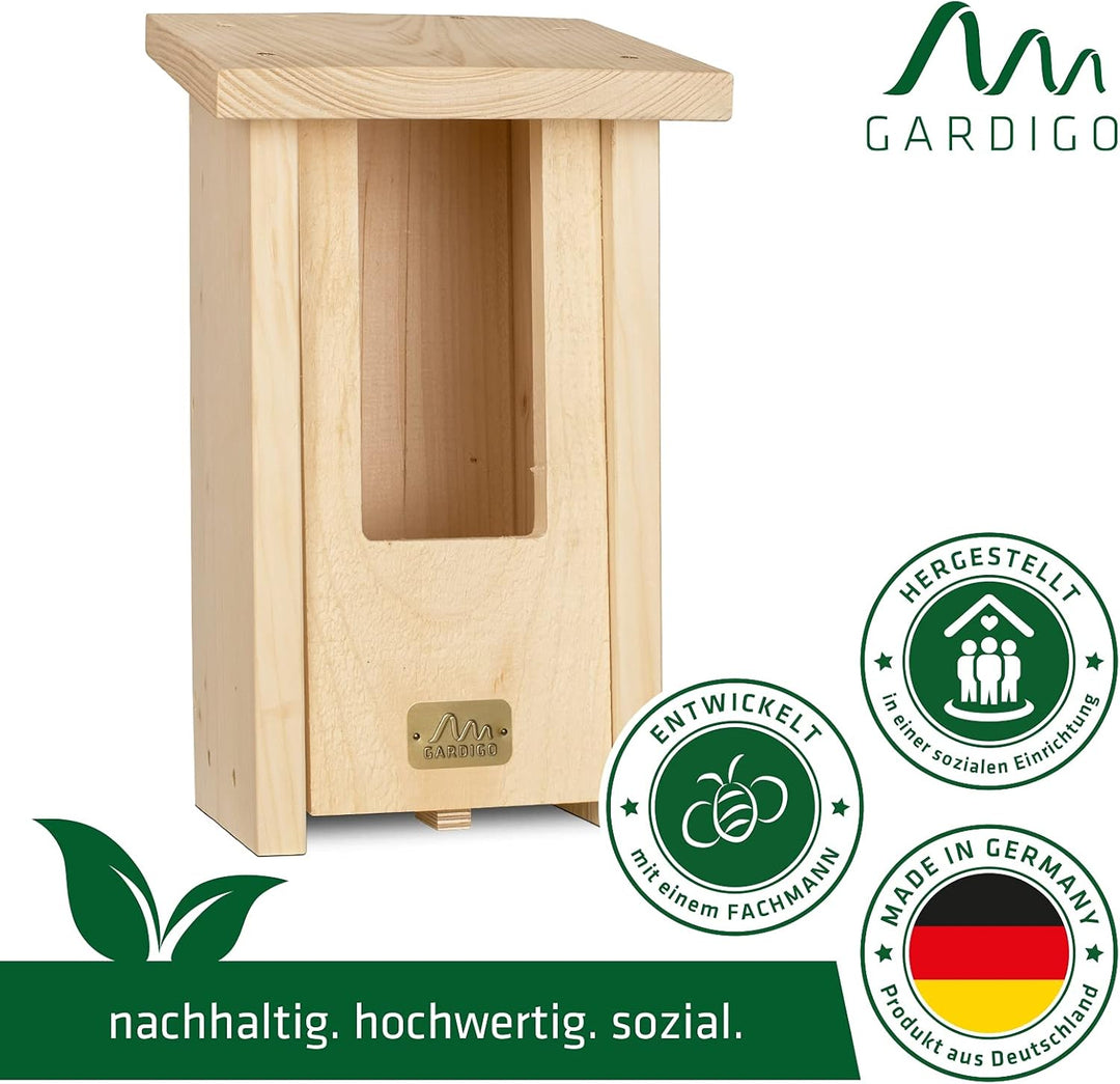 Gardigo Nistkasten für Rotkehlchen | Made in Germany, aus deutschem Holz, Vogelhaus, verschraubt, un