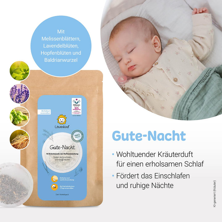Löwenkind Gute Nacht-Pads 10er Nachfüllpackung (3 Stück) - Natürliche Unterstützung bei Schlafproble