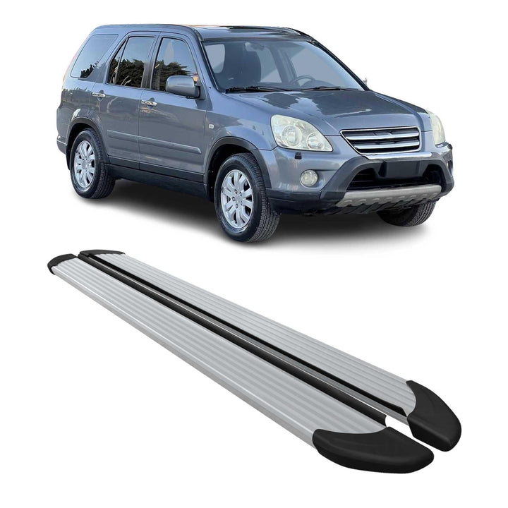 OMAC Seitenschweller Trittbretter Schweller kompatibel mit Honda CR-V 2002-2006 Aluminium Silber OPA