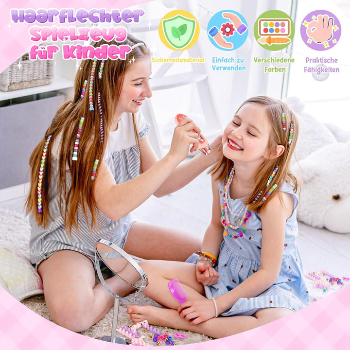 Geschenk Mädchen 5 6 7 8 9 Jahre: Haarschmuck Mädchen Spielzeug ab 6-12 Jahre Kinder, Haarperlen für