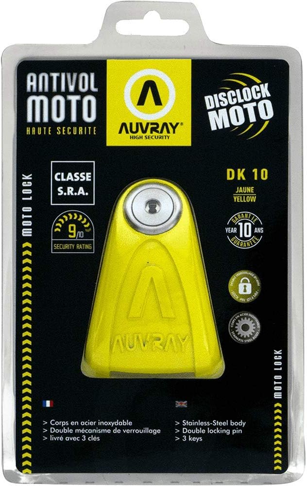 AUVRAY Diebstahlsicherung Block Disc DK-10, zugelassen für Motorrad und Scooter