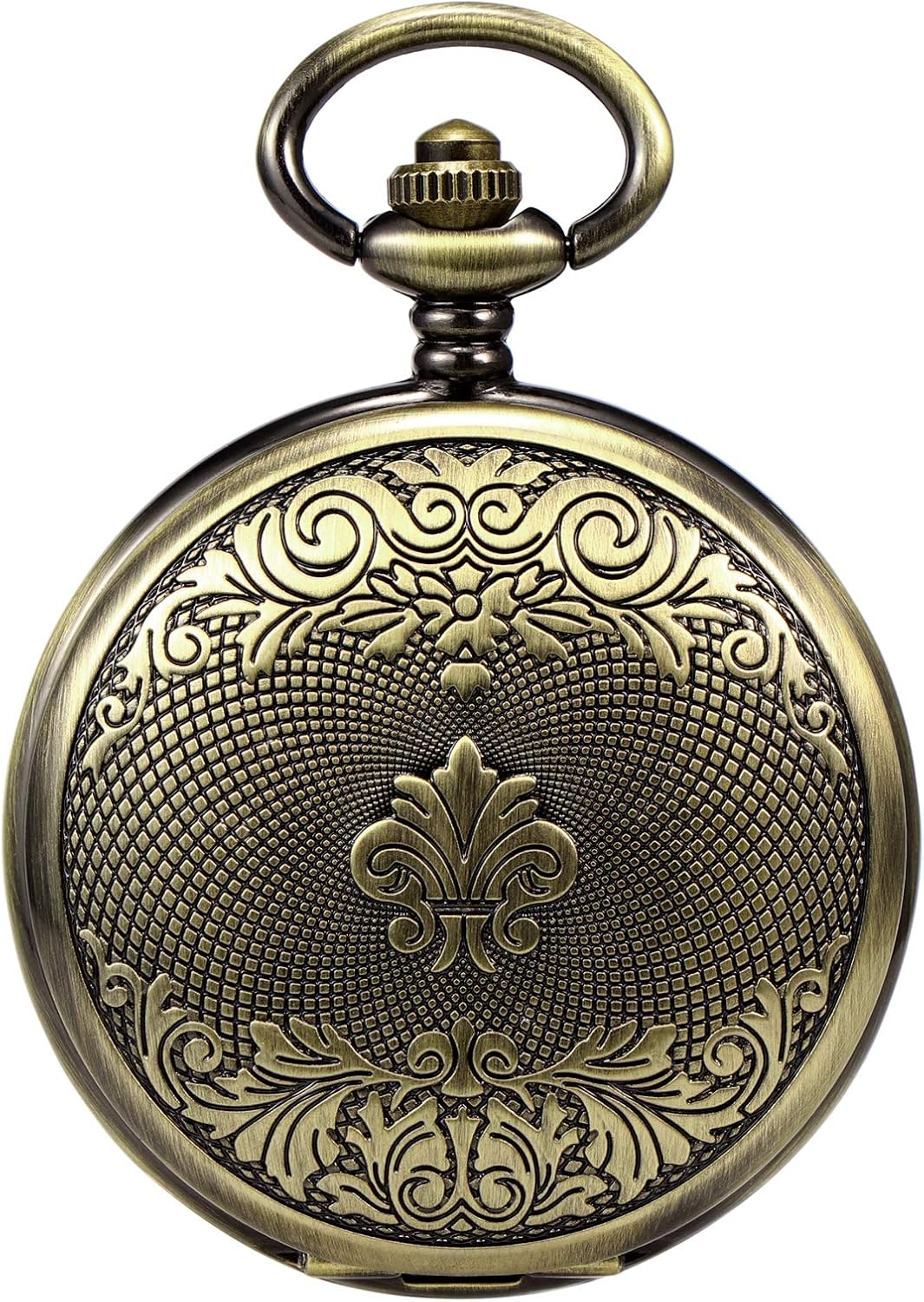 TREEWETO Antike Drache Mechanische Skelett-Taschenuhr mit Kette Bronze101, Bronze101