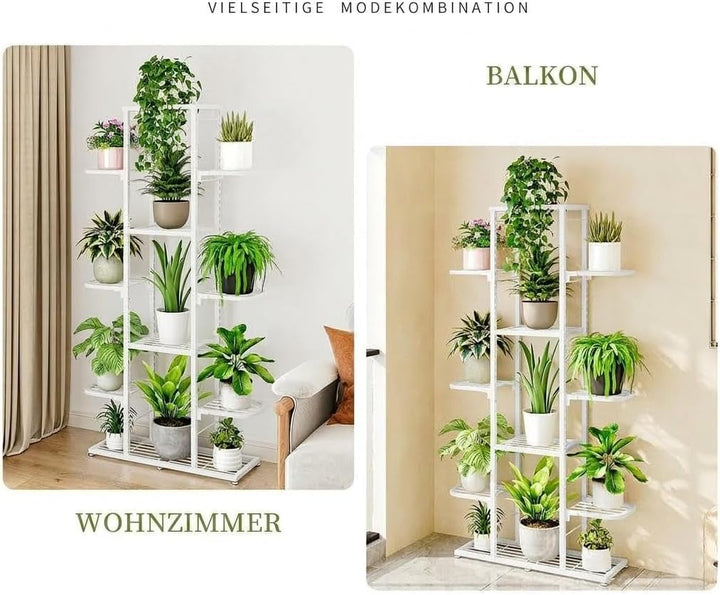 Litake Pflanzenregal Metall, 5 Ebenen Blumenständer für Innen &amp; Aussen | Metall Pflanzenregal mit 5