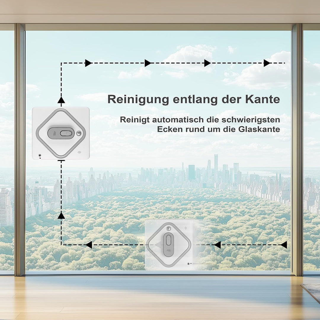 Sichler Haushaltsgeräte Fensterputzer: Profi WLAN Fensterputzroboter, Motorrollen, 3 Sprühköpfe, Rem