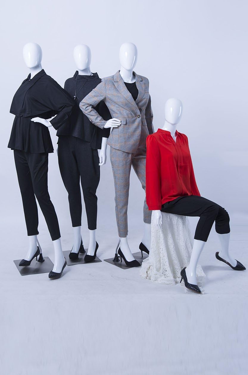 DF-6B Frau Eurotondisplay schöne abstrakte weiss Glanz lackierte Schaufensterpuppe Egghead Neu Weibl