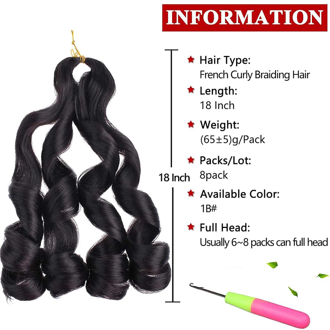 Xtrend Pre Stretched French Curly Braiding Hair 18 Inch 8 Packs Bouncy Loose Wave Braiding Hair Hot