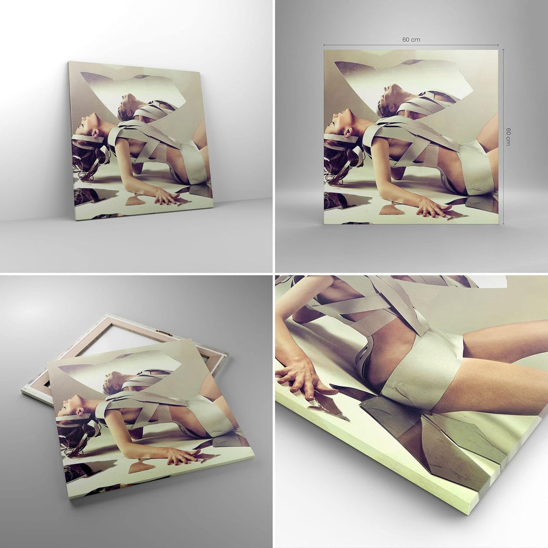 Bilder auf Leinwand Weiblich modell posieren beine Leinwandbild 60x60cm Wandbilder Dekoration Wohnzi