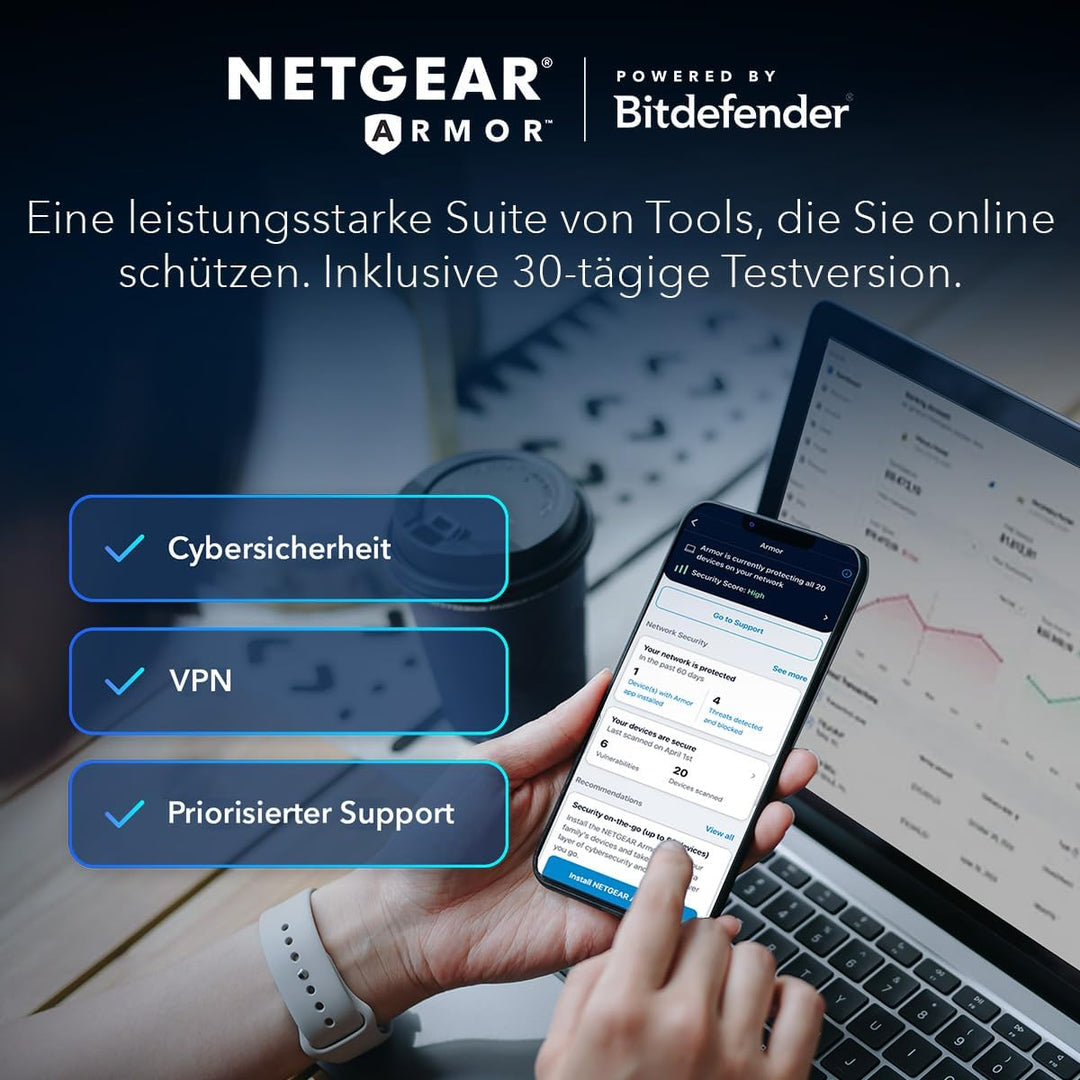 NETGEAR Orbi Serie 370 | Mesh WiFi 7 System | RBE372 | Mesh WiFi 7 Router + 1 Satellit | Bis zu 3,6