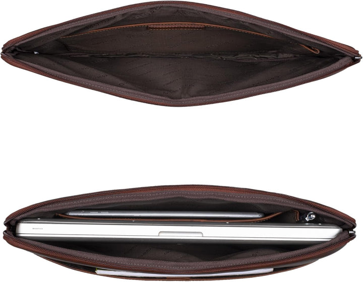 STILORD Murphy Laptoptasche 15.6 Zoll Leder Vintage Sleeve ideal als MacBooktasche 16 Zoll Laptop Hü