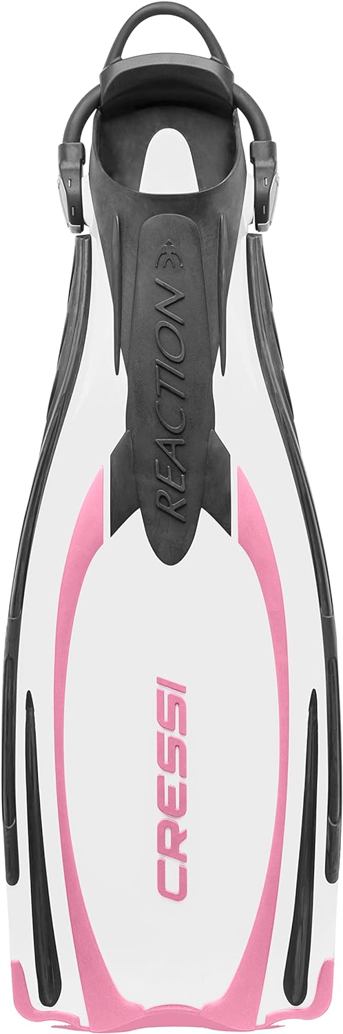 Cressi Reaction EBS Fins - Hochleistungstauchflossen mit EBS Strap S/M (39/42) Weiss/Rosa, S/M (39/4